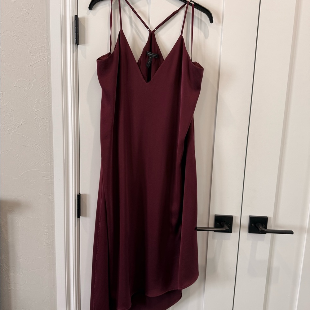 Elegant BCBG Burgundy Spaghetti Strap Dress